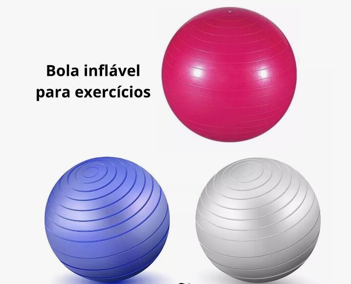 BOLA INFLÁVEL PARA EXERCÍCIOS DIVERSOS DE FITNESS PILATES/ YOGA /ALONGAMENTOS E OUTROS