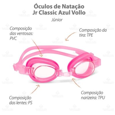ÓCULOS DE NATAÇÃO INFANTIL CLASSIC VOLLO CORES - Imagem 3
