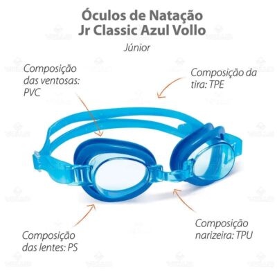 ÓCULOS DE NATAÇÃO INFANTIL CLASSIC VOLLO CORES - Imagem 9