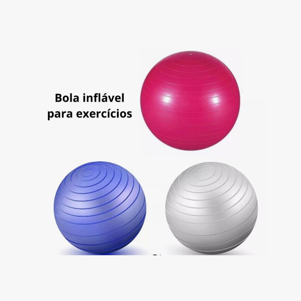 BOLA INFLÁVEL PARA EXERCÍCIOS DIVERSOS DE FITNESS PILATES/ YOGA /ALONGAMENTOS E OUTROS